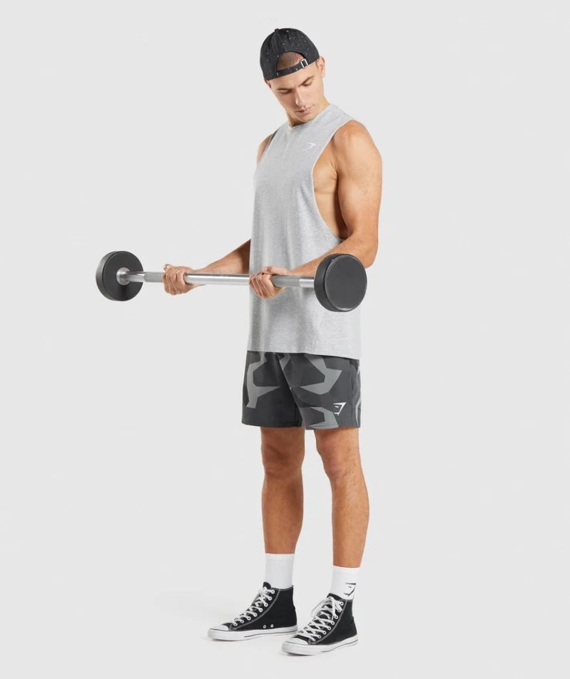 Podkoszulki Gymshark Critical 2.0 Drop Arm Męskie Głęboka Szare | PL 870PAD